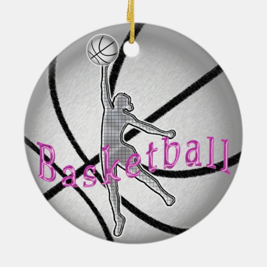 Aangepaste Basketball Ornaments YEAR en NAME Keramisch Ornament (Achterkant)