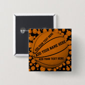 Aangepaste Basketball pinback-knoppen Vierkante Button 5,1 Cm (Voorkant /achterkant)