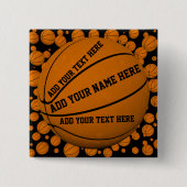 Aangepaste Basketball pinback-knoppen Vierkante Button 5,1 Cm (Voorkant)