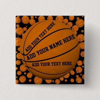 Aangepaste Basketball pinback-knoppen Vierkante Button 5,1 Cm