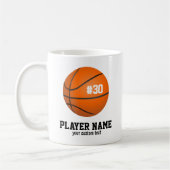 Aangepaste Basketball Player & Team Name Jersey #  Koffiemok (Links)