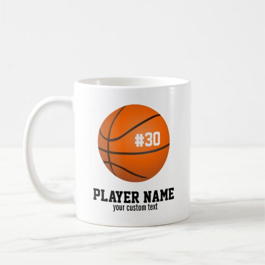 Aangepaste Basketball Player & Team Name Jersey #  Koffiemok (Links)