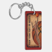 Aangepaste Basketball Sleutelhangers JOUW TEKST en (Voorkant Links)