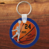Aangepaste Basketball-Sleutelhangers met Jouw teks Sleutelhanger (Voorkant)