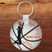 Aangepaste Basketball-Sleutelhangers met Oranje te Sleutelhanger (Voorkant)