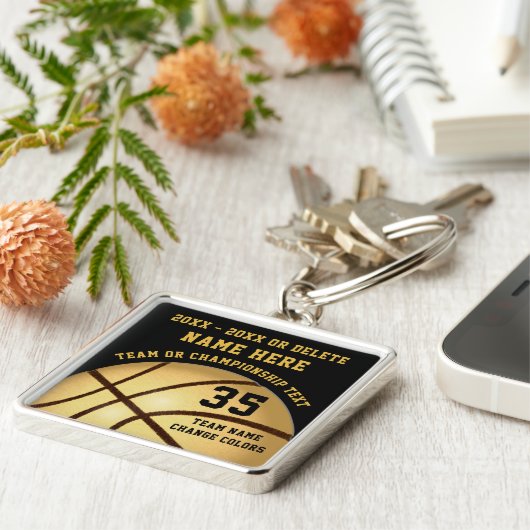 Aangepaste Basketball-Sleutelhangers Uw kleur, tek Sleutelhanger (Zijkant)