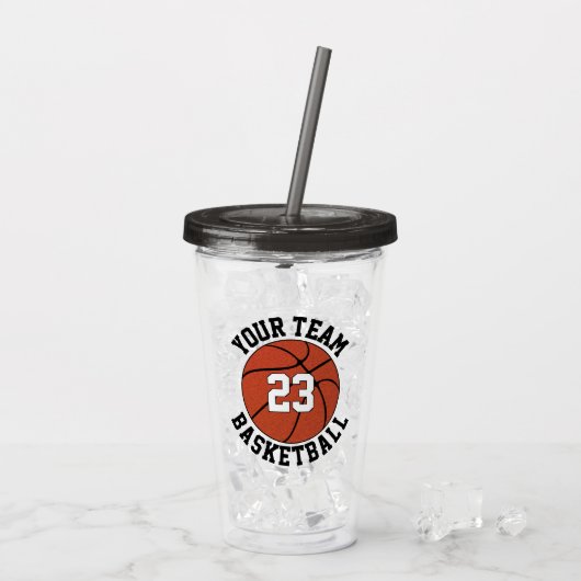 Aangepaste Basketball Team Name & Player Number Sp Acryl Drinkbeker (Achterkant ijs)
