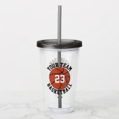 Aangepaste Basketball Team Name & Player Number Sp Acryl Drinkbeker (Voorkant)