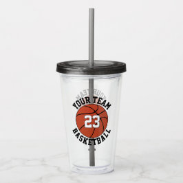 Aangepaste Basketball Team Name & Player Number Sp Acryl Drinkbeker