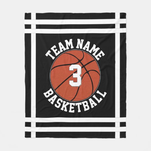 Aangepaste Basketball Team Name & Player Number Sp Fleece Deken (Voorkant)