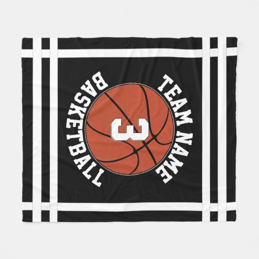Aangepaste Basketball Team Name & Player Number Sp Fleece Deken (Voorkant (Horizontaal))