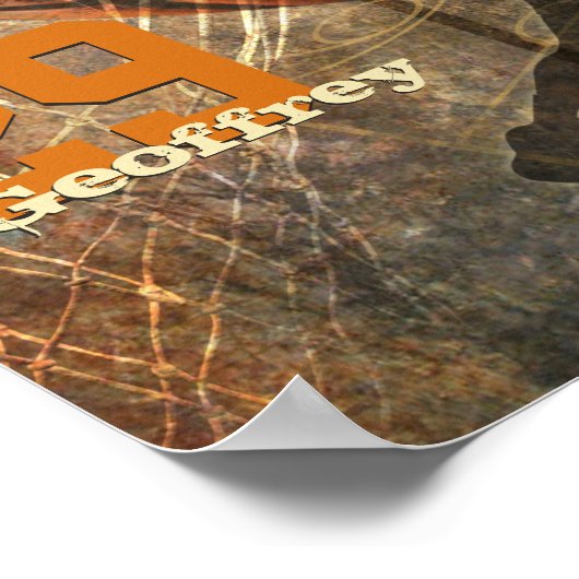 aangepaste basketbalnaam poster (Hoek)