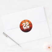 Aangepaste basketbalnummers ronde sticker (Envelop)