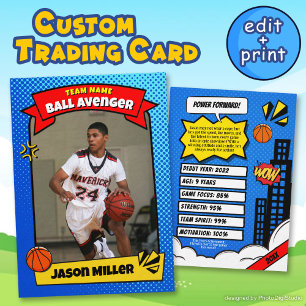 Aangepaste Basketbalruilkaart, Comic Baller Card Contactkaartje