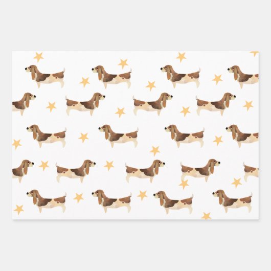 Aangepaste Basset-Hondenliefhebbers bevestigen Inpakpapier Vel (Voorkant 2)