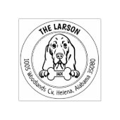 Aangepaste Basset Hound Dog Return Adres Rubberstempel (Afrduk)