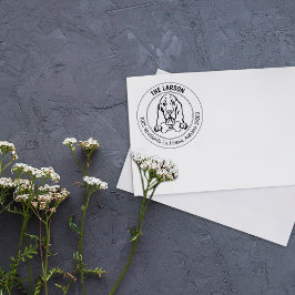 Aangepaste Basset Hound Dog Return Adres Rubberstempel