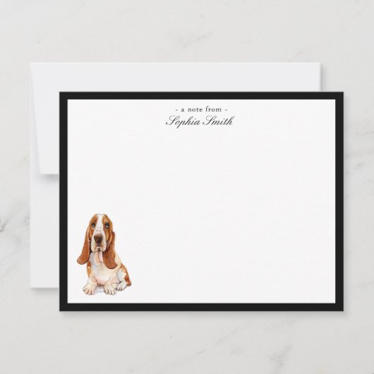 Aangepaste Basset Hound-flatje Dank je wel Bedankkaart (Voorkant)