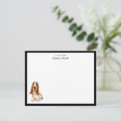 Aangepaste Basset Hound-flatje Dank je wel Bedankkaart (Staand voorkant)