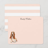 Aangepaste Basset Hound-flatje Dank je wel Bedankkaart (Voorkant / Achterkant)