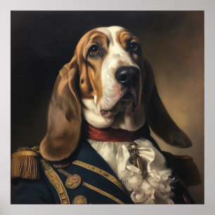 Aangepaste Basset Hound Koninklijke Militaire Kuns Poster