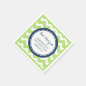 Aangepaste Bat Mitzvah Servet Limoen Blauw Chevron (Hoek)