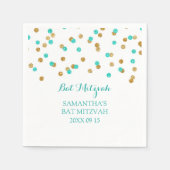 Aangepaste Bat Mitzvah Servet Mint Gold Blue Confe (Voorkant)