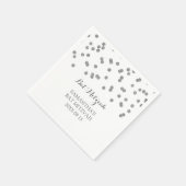 Aangepaste Bat Mitzvah Servet Mint Silver Confetti (Hoek)