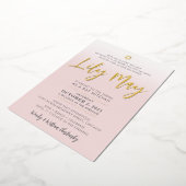 Aangepaste Bat Mitzvah uitnodiging bleke roze goud (Gedraaid)