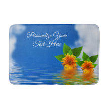Aangepaste Bath Mat Tropical Flowers op oceaan