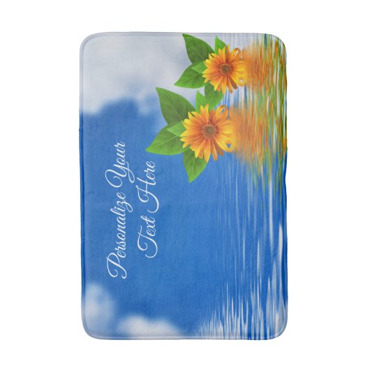 Aangepaste Bath Mat Tropical Flowers op oceaan (Voorkant Verticaal)
