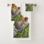 Aangepaste Bathroom set - Proboscis Monkey Bad Handdoek (Insitu)