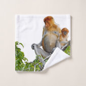 Aangepaste Bathroom set - Proboscis Monkey Bad Handdoek (Wasdoekje)