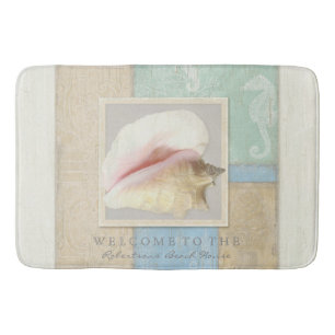 Aangepaste Bathroom Wooden Beach House Seashell Badmat