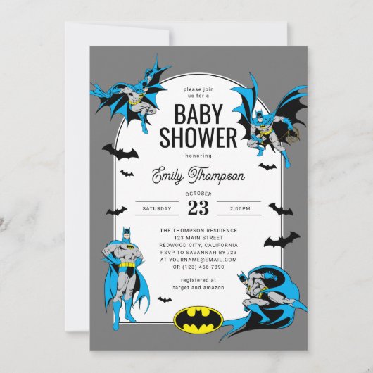 Aangepaste Batman Baby Douche Kaart (Voorkant)