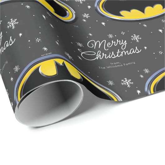 Aangepaste Batman-Logo kerstsnowflake Cadeaupapier (Rol Hoek)