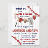 Aangepaste Batter up Baseball Baby shower Kaart (Voorkant)