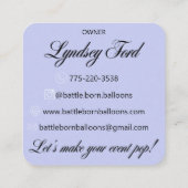 Aangepaste Battle Born Balloons Visitekaartje (Achterkant)