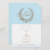 Aangepaste bbe - Blue French Baby shower Invitatio Kaart (Voorkant / Achterkant)