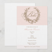 Aangepaste bbe - Roze Franse uitnodiging tot Baby  (Voorkant / Achterkant)