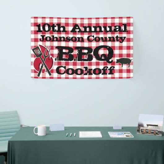 Aangepaste BBQ Cook Off achtertuin picknick Spandoek (Beurs)