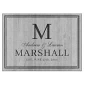 Aangepaste BBQ-paren Namen Rustic Wedding Gift Snijplank (Voorkant)