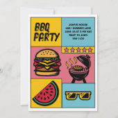 Aangepaste BBQ Party Zomer Pop Art Gepersonaliseer Kaart (Voorkant)