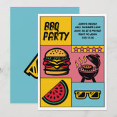 Aangepaste BBQ Party Zomer Pop Art Gepersonaliseer Kaart (Voorkant / Achterkant)