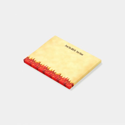 Aangepaste BBQ Red Flames Western Letter Post het  Post-it® Notes (Schuin)