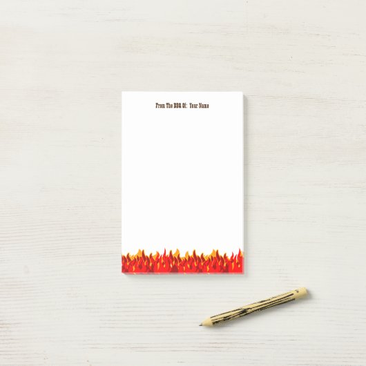 Aangepaste BBQ Red Flames Western Letter Post het  Post-it® Notes (Op bureau)