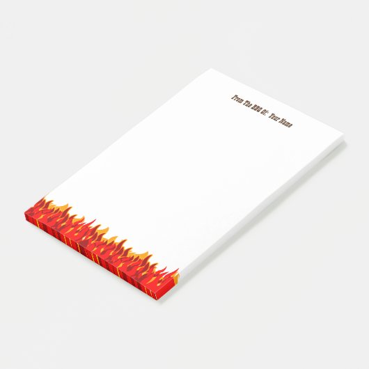 Aangepaste BBQ Red Flames Western Letter Post het  Post-it® Notes (Schuin)