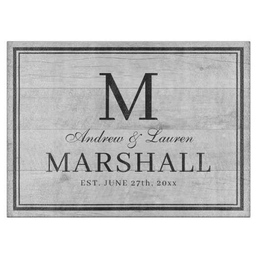 Aangepaste BBQ White Wood Names Wedding Gift Snijplank (Voorkant)