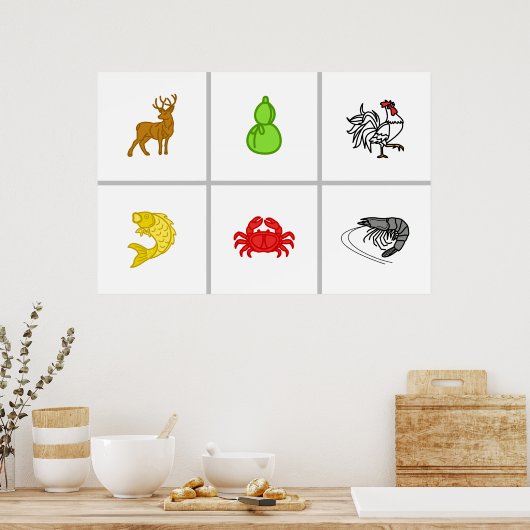 Aangepaste Bdaaruit-Cua Cá Cp Vietnamese Dice Game Poster (Keuken)