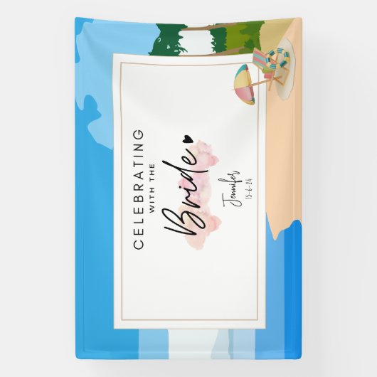 Aangepaste Beach Bachelorette-feest Spandoek (Verticaal)